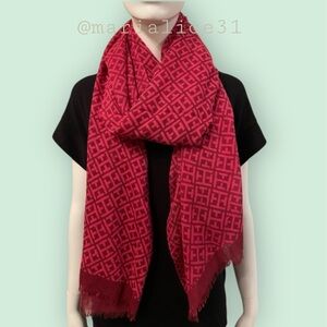 Tommy Hilfiger Pink Patterned Scarf